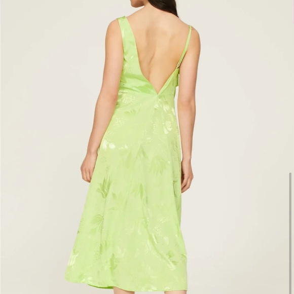 NWT For Love And Lemons Ilana Green Floral Midi Dress Sz M - Picture 3 of 5